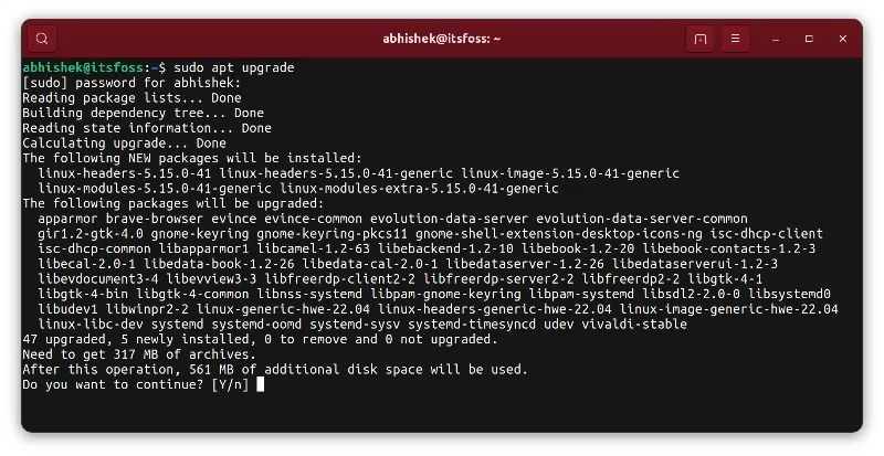 在 Ubuntu 中使用 apt 命令列出可升级的软件包插图2