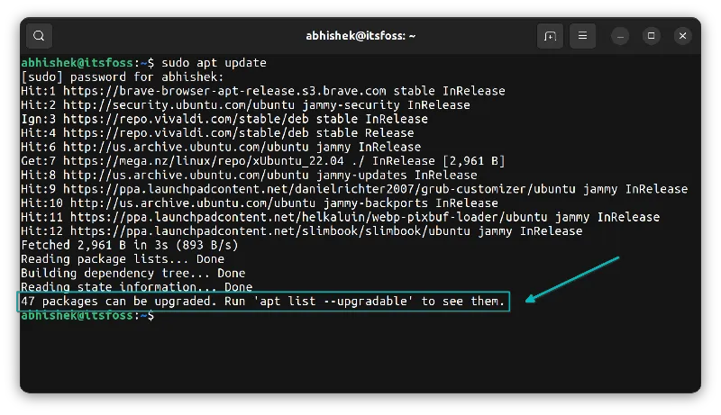 在 Ubuntu 中使用 apt 命令列出可升级的软件包插图